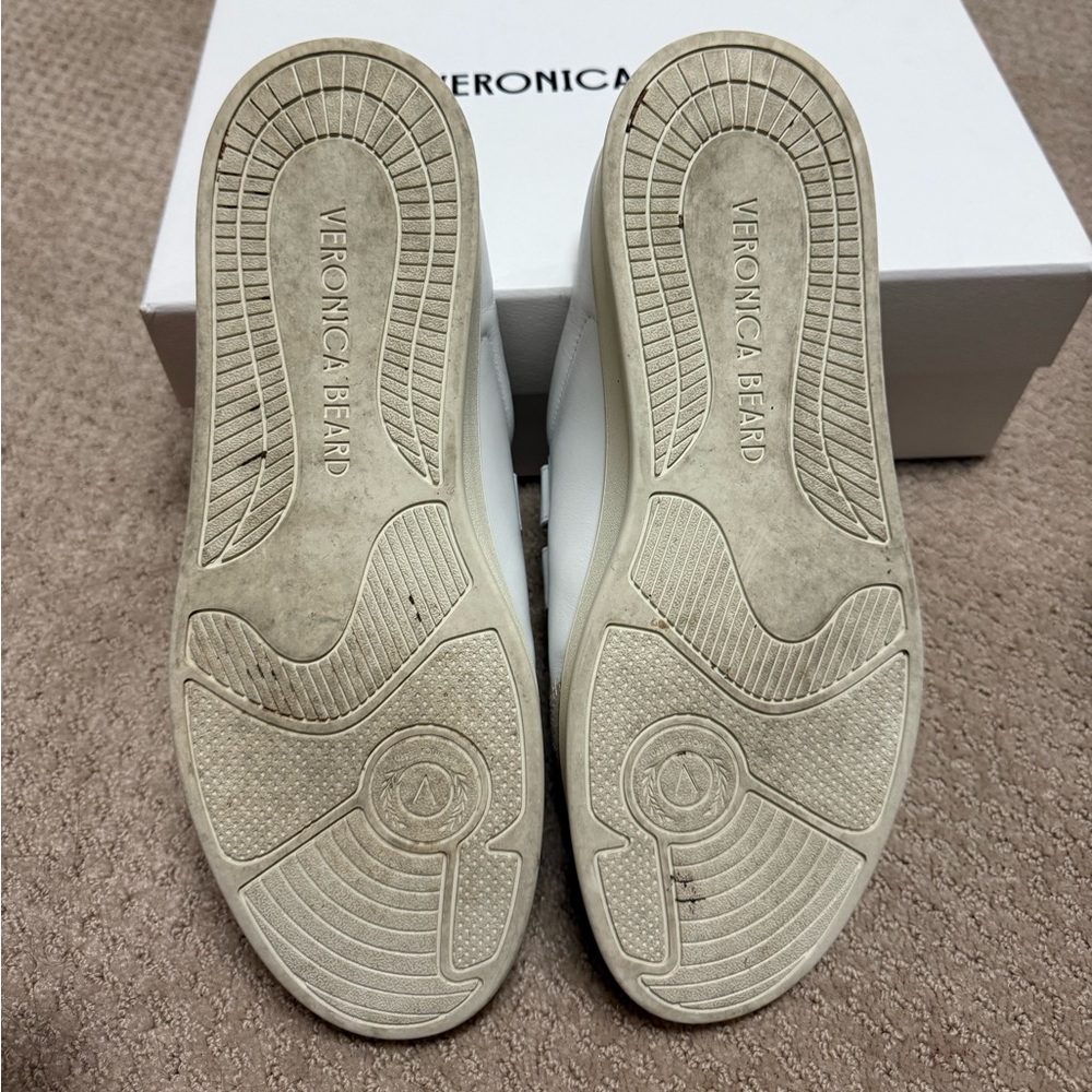 Veronica Beard Cream and Brown Velcro Sneakers - Picture 5 of 6
